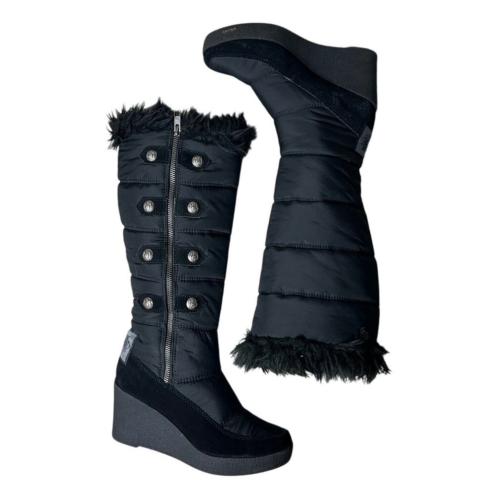 juicy wedge heel faux fur trim snow boots size 7 - Picture 3 of 6
